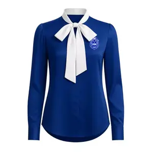 ZETA PHI BETA'S BOW COLLAR SILK SHIRT
