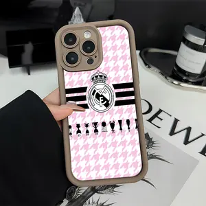 Pink Houndstooth Stripe Phone Case TPU Shockproof Outdoor Cover for iPhone 17 Air 17 Pro 16 Pro 15 Pro Max 14 Plus 13 Pro 12 11 Pro XS Max X XR