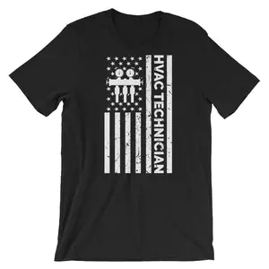 Hvac Tech Shirt | Hvac Technician Gift | Hvac Gift | Hvac Graduation | Hvac Boyfriend | Distressed Flag | Short-Sleeve Unisex T-Shirt