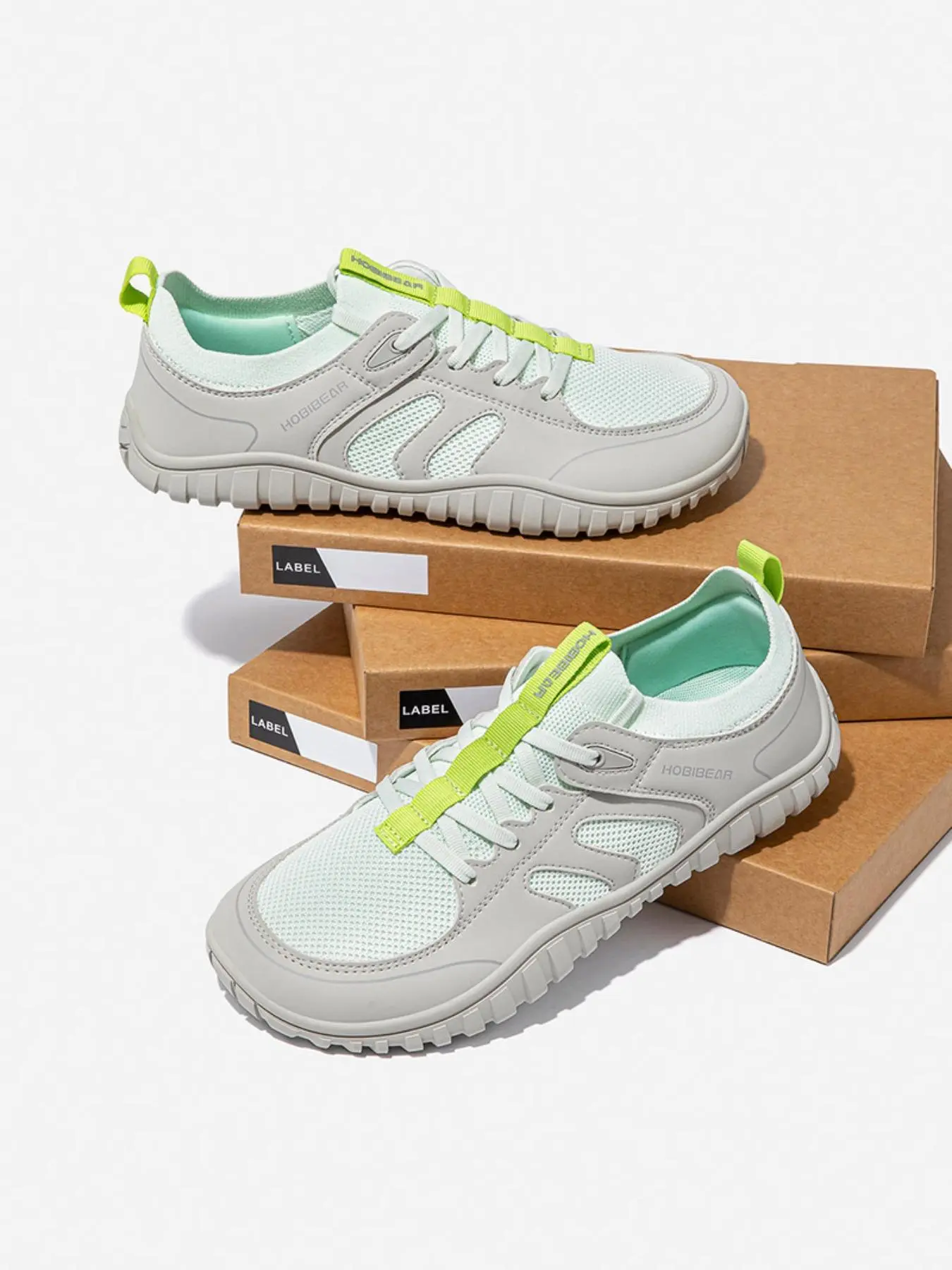 Hobibear Women's Wide-toe Casual Shoes, Barefoot Style Zero-drop Breathable Athletic Walking Shoes, Low-top Textile Sneakers for All Seasons, Trendy Walking Shoes, Stylish Walking Shoes