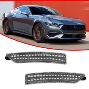 2pcs Brand new and quality Clear Lens Full Amber LED Front Side Marker lamps Light For Ford Mustang 2024 2025