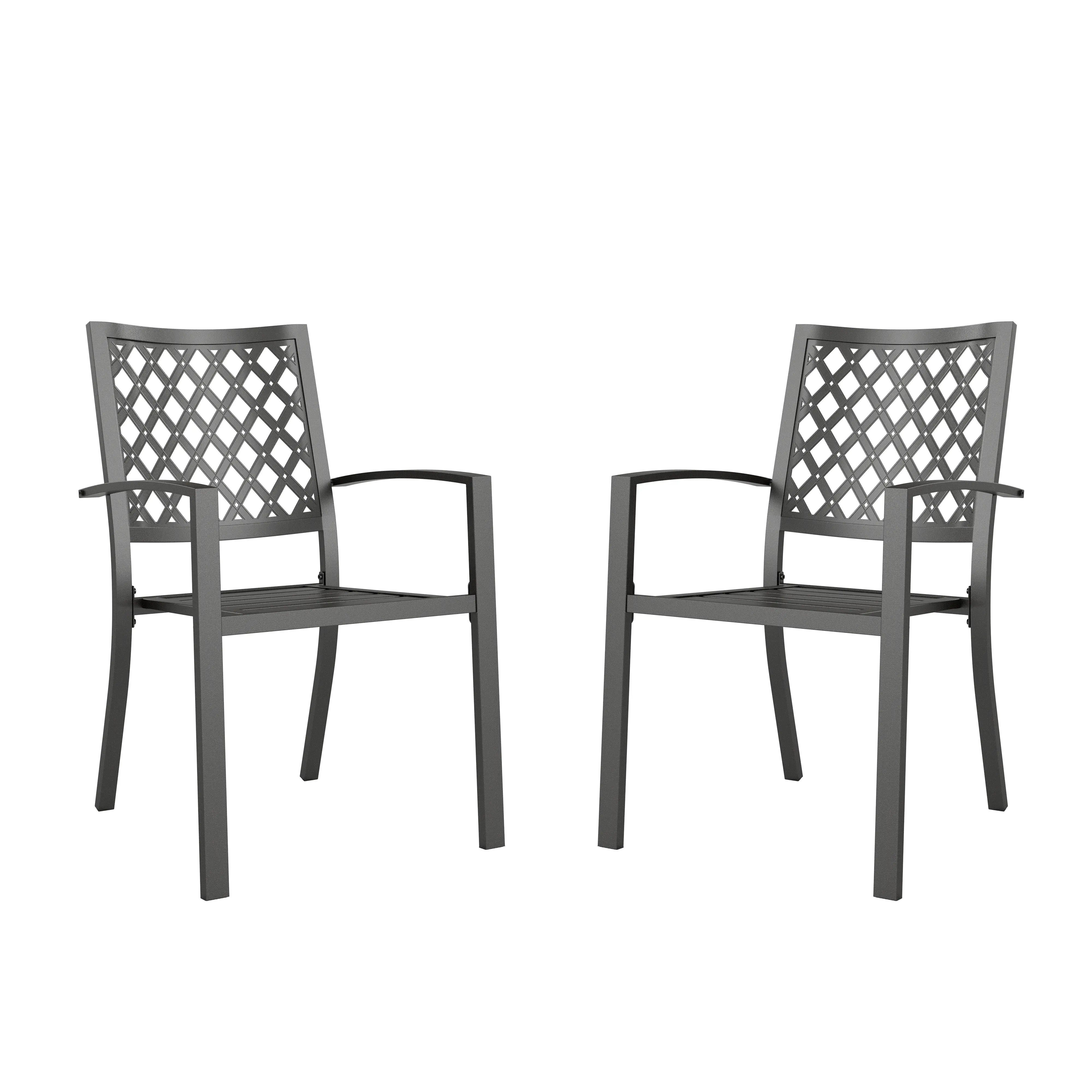 PHIVILLA Wrought Iron Patio Dining Chairs, Stackable Black Outdoor Patio Chairs Set, Metal Patio Chairs, Support 300 LBS, Black Visit the PHIVILLA Store