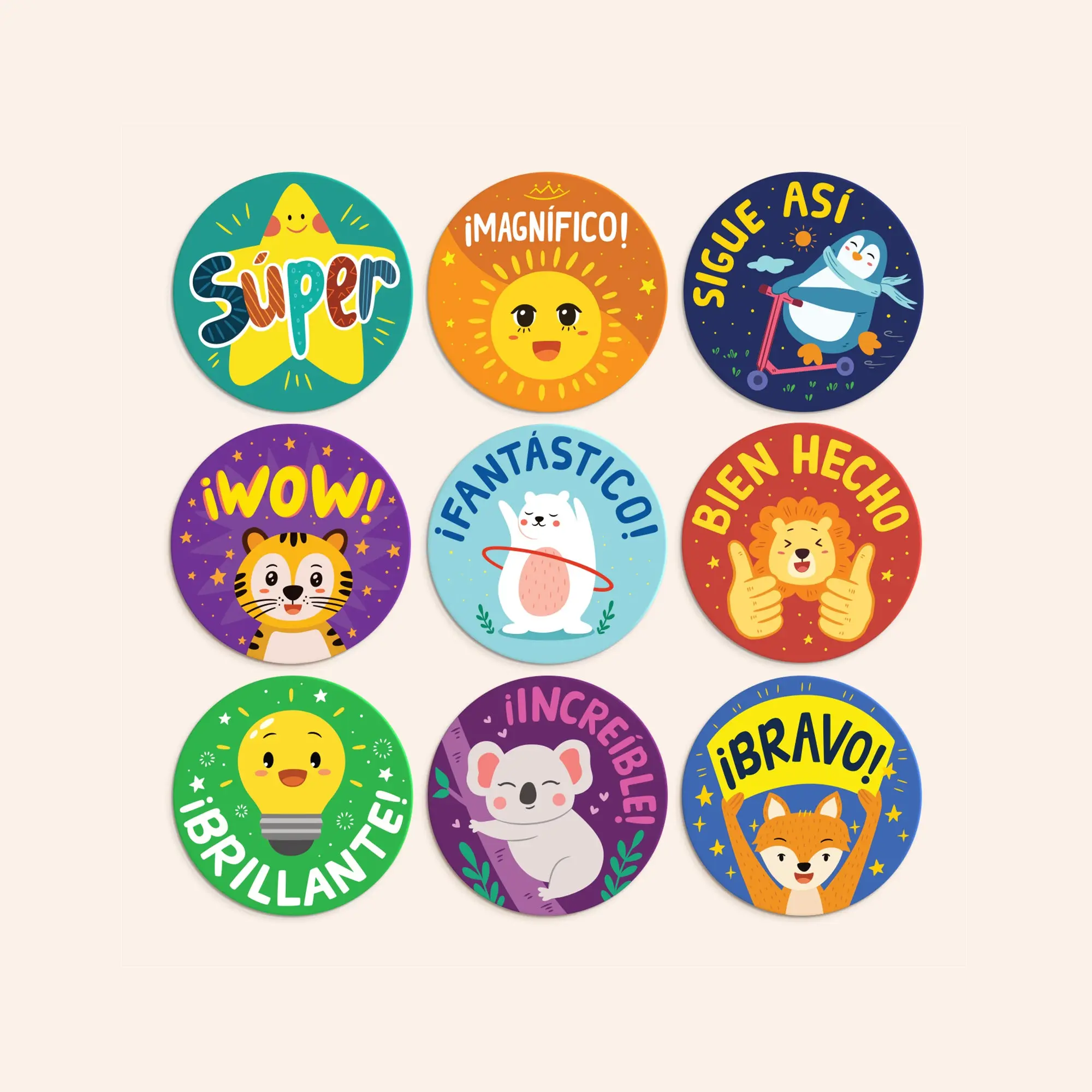 Bravo Reward Stickers in Spanish