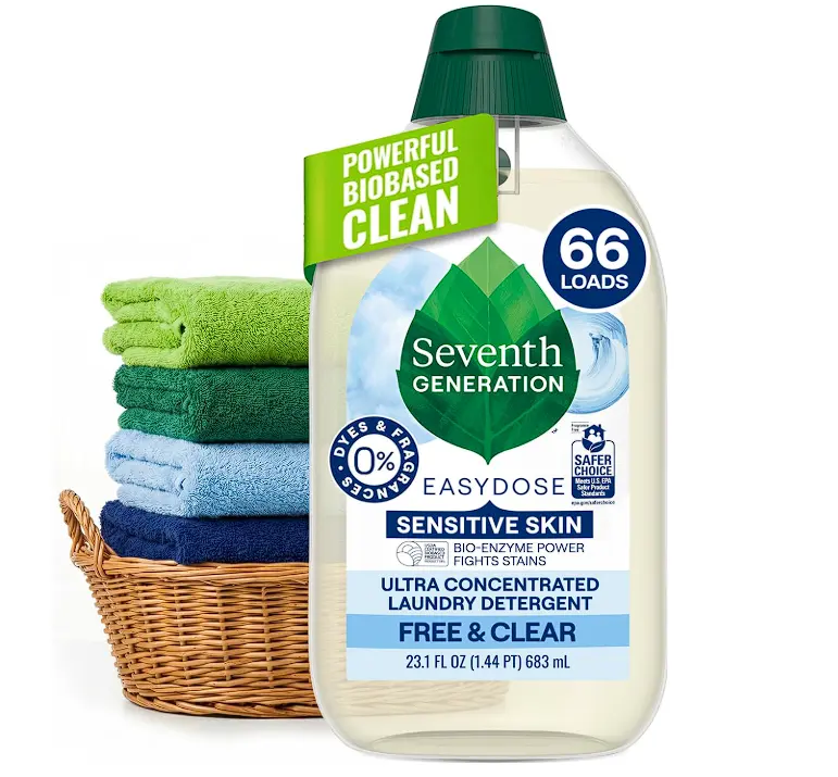 Seventh Generation Laundry Detergent, Ultra Concentrated EasyDose, Free & Clear, 23.1 Fl Oz