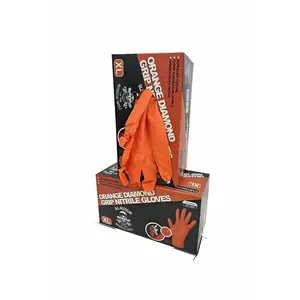 Orange A3Supply Diamond Grip Nitrile 8MIL. Glove, 1000count, X-Large