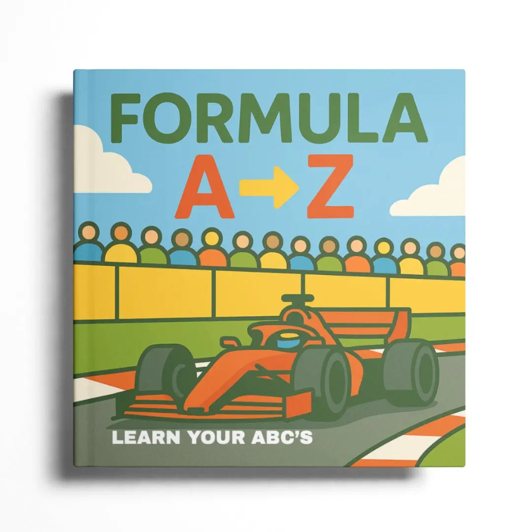Children's ABC Learning Book - Formula A-Z, Early Childhood Literacy & Art Educational Reading Material, Racing-Themed Kids' Literature & Art Book