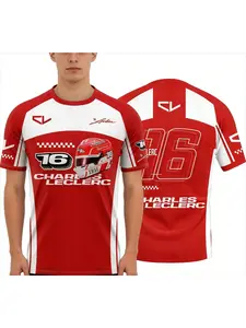 2026 New Race Car Number 16 Driver Charles Leclerc Fan 3D Printed T-shirt for Men and Women Summer Casual Short Sleeved Shirt