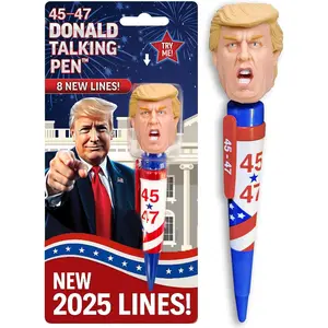 Donald Trump Talking Pen - Press His Hair & Hear 8 Real Voice Quotes - Funny Political Gag Gift for Men, Unique Trump Gifts, Novelty Desk Toy & Office Conversation Starter (Trump 45-47 Edition) Green Straw LLC