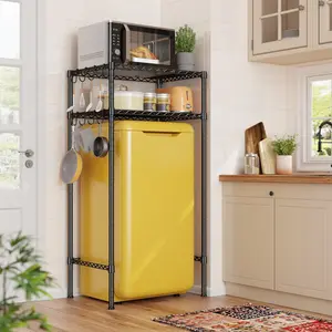 RaybeeFurniture Mini Fridge Cabinet with Storage Shelves, 2-3 Tier Space-Saving Dorm Room Mini Fridge Standa RaybeeFurniture Mini Fridge Cabinet with Storage Shelves, 2-3 Tier Space-Saving Dorm Room Mini Fridge Standa