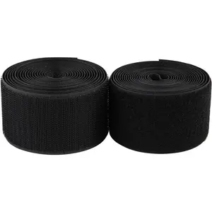 2 Inch Sew on Hook and Loop Strips | Easy to Sew | Excellent Grip | Non-Adhesive  Nylon Fabric Fastener Strips for Clothing Sewing Crafts and DIY Projects, Black, 2in x 3yd