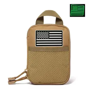 Tactical EDC Pocket Organizer Pouch Mini Tool Storage Bag Nylon Molle Compatible Military Utility Pouch for Electronic Accessories Aid Kits Multitools Tactical Gear