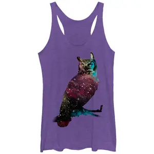 Women's Lost Gods Space Owl Racerback Tank Top