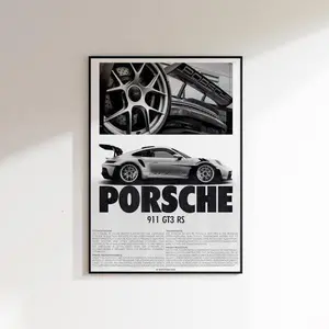 Unfame, Porsche 911 GT3 RS Poster  Luxury Sports Car Wall Art Print