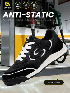 Guyisa Safety Shoes, Anti-Static Low-Top Workwear, Fashionable All-Season Design, Ideal for Gasoline Stations & Warehouses