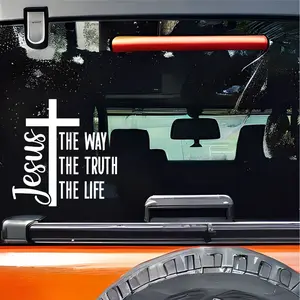 Jesus,The Whay ,The  Truth ,The Life Car Decal Sticker - Premium Vinyl - 6x6 Inches - Vehicle Exterior Decoration - Made in USA