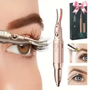 2 in 1 Electric Eyelash Curler, 1 Count USB Rechargeable Eyelash Curler & Eyebrow Trimmer, Natural Curl Professional Beauty Makeup Tools for Women ABS Material Dual Functionality
