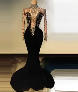 Royal: Handmade, Crystalized, Velvet Maxi Length Dress