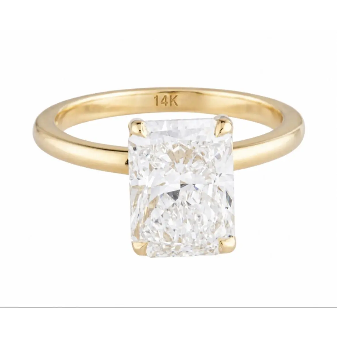Solitaire Engagement Ring in 14k Gold with 3.00ct Lab Grown Diamonds Brilliant-Cut VS1-VS2 F-E Color