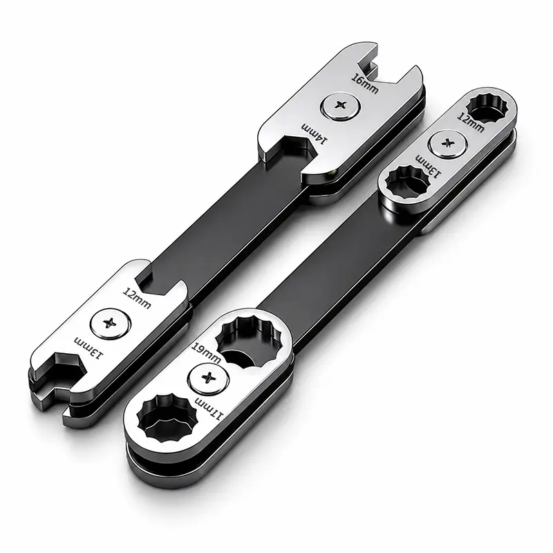 360-Degree Adjustable 8-in-1 Wrench, Portable Rotatable Double-Ended Flare Nut Wrench, Multi-Functional Auto Repair Tool