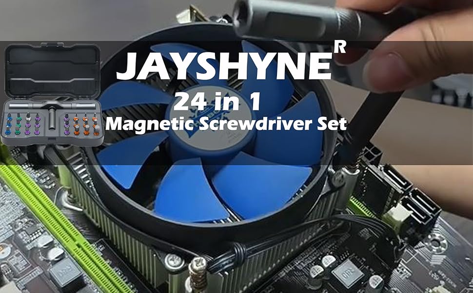 24 in 1 Magnetic Screwdriver Set, DIY Ratchet Screwdriver Kit with Multi-Functional Detachable Handle and 24 Pcs S2 Steel Bits for Furniture, Electronics, Bikes, Portable Screw driver Tool Kit