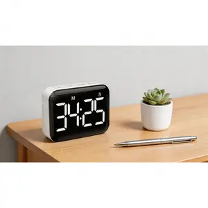 Magnetic digital kitchen timer, supports count up and countdown functions. Features large display, adjustable brightness and volume, suitable for cooking, classroom and daily use. SURE