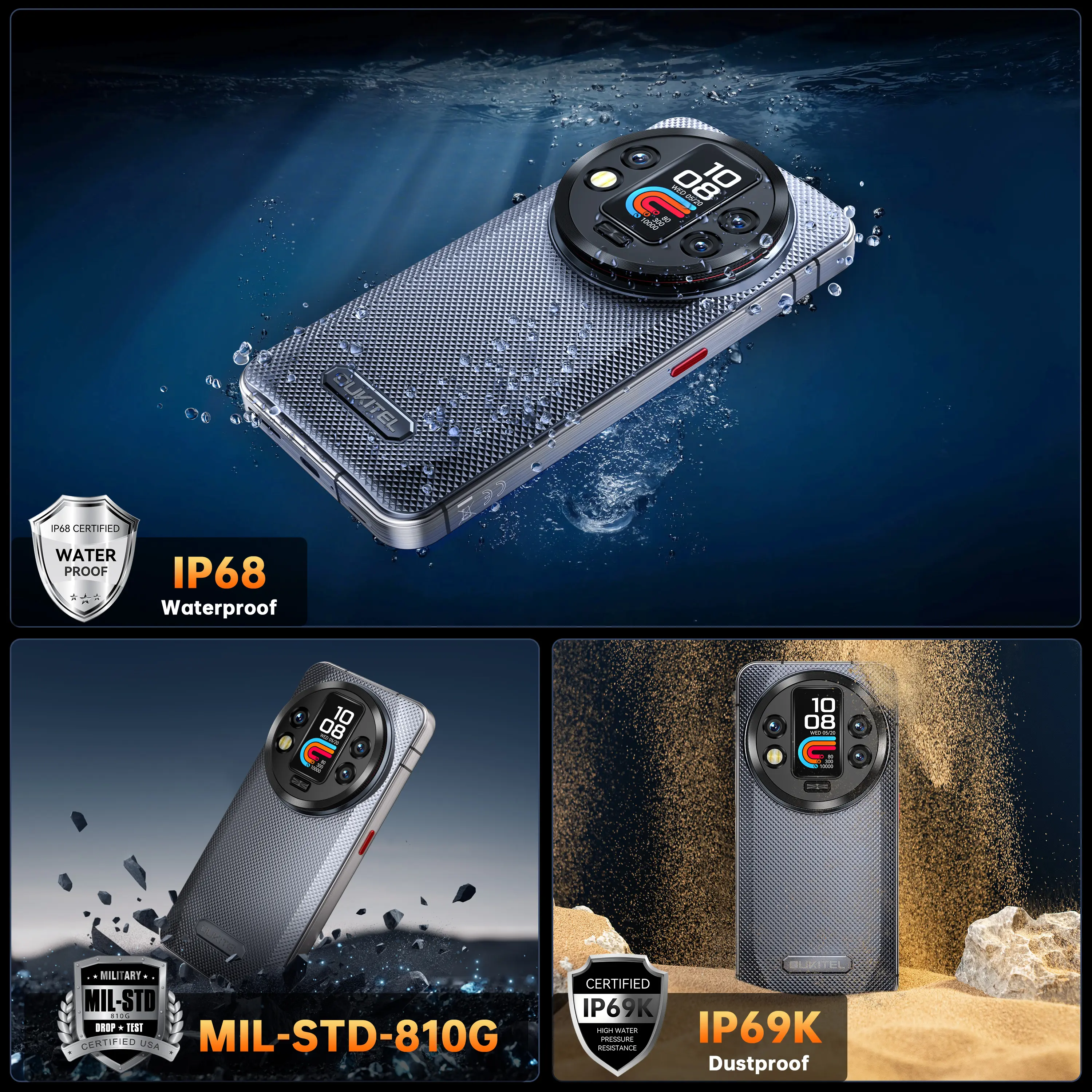 OUKITEL WP200 Pro - 5G Rugged Smartphone Unlocked - 72(24+48) GB +