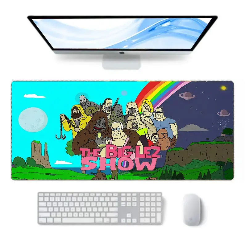 Sassy The Sasquatch Mouse Pad, The Big Lez Show Deskmat, Funny Aussie Cartoon Crew Gaming Desk Mat, Chill Stoner Meme Vibes Deskpad
