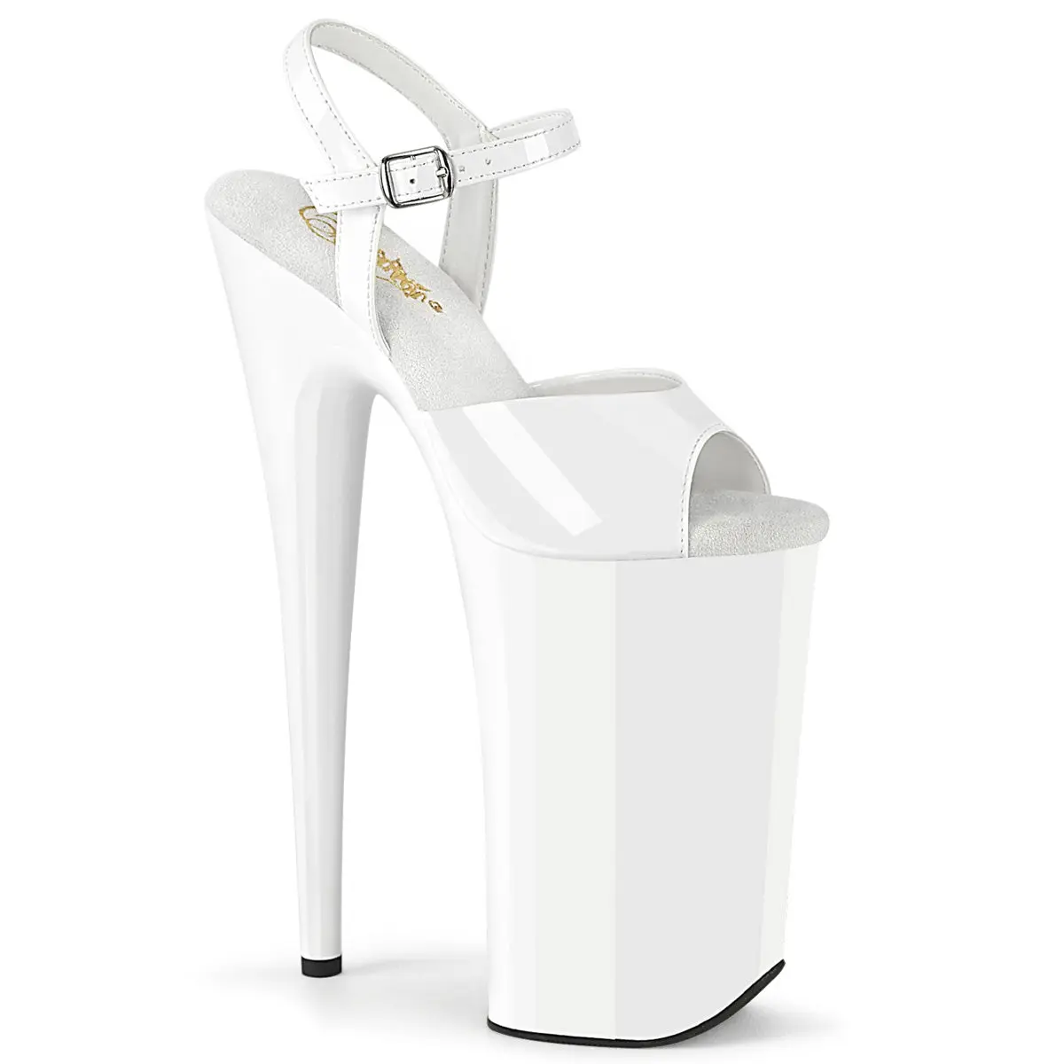 Women's High Heels, 10in Patent Platform Shoes - BEYOND-009 White Fashion Footwear