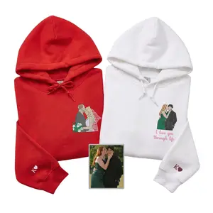 Personalized Embroidered Portrait Sweatshirt from Photo -  Gift for Mother Day Father Day Birthday, Anniversary