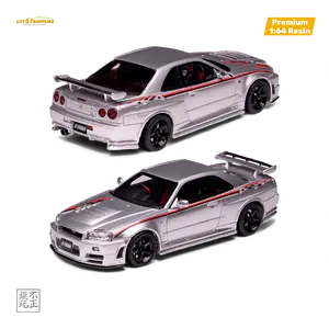 Cars' Lounge Nissan Skyline GT-R R34 Z-TUNE Nismo Edition Silver 1:64