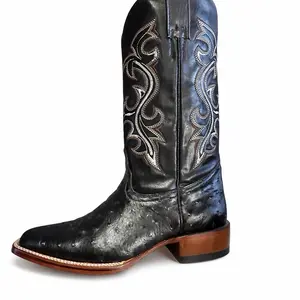 Cowboy ostrich boots square and pointy toe/ Bota estilo de Avestruz Cuadrada y Puntiagudo