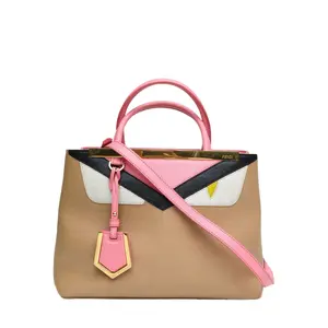 Pre-owned FENDI leather Tote Bags 【DIZ】PETITE 2JOURS Monster Colorblock Calfskin P226258181