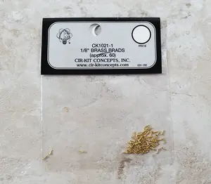 Cir-Kit 1/8" Brass Brads Nails 60 Pack for Dollhouse Tape Wire Set-ups CK1021-1