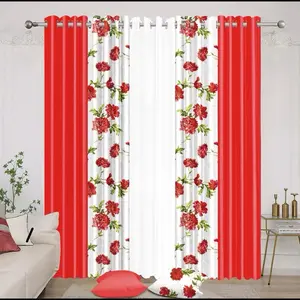 7pcs curtains with stylish Abstract designs for Room Decor
