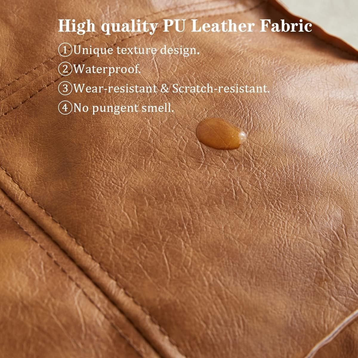 Soft Leather Pouf Ottoman Foot Rest, Unstuffed Floor Cushion with Storage, Handcrafted Foot Stool for Living Room Bedroom, Indoor Outdoor Use, 17 Inch