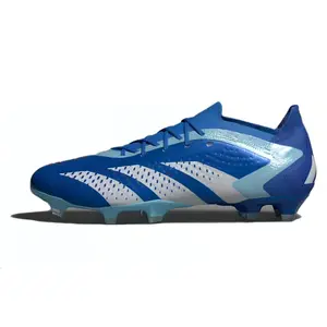 Adidas Predator Round Lace FG Cleats Non-Slip Lightweight Soccer Shoes Unisex Blue Trending Shoes, House White Official Shoes to Get / Maison Mihara