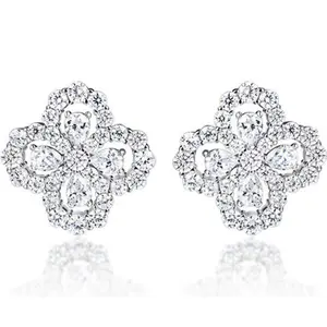 Four Leaf Clover Stud Earrings, gift for her, bridesmaid gift, bridesmaid earrings