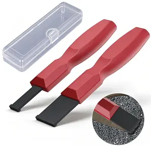 2PC Carbide Scraper, 1-1/4-Inch and 5/8-Inch Super Carbide Gasket Scraper with Storage Case for Metal and Automotive Cleaning (Red)