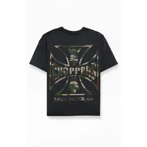 West Coast Choppers Men's Camo Logo Border T-Shirt - Multicolor