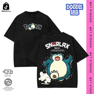 Vintage Snorlax Graphic Tees • Hoodie Streetwear • Vintage Oversized Acid Wash • Pokemon Cartoon Merch • Heavyweight Menswear Comfort Cotton