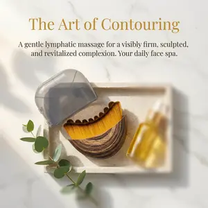 2PCS Lymphatic Contour Face Brush for Jawline & Chin Sculpting Dry Brushing Massager for Lymphatic Drainage & Facial Fatigue Relief Ergonomically Designed to Fit The Skin Precisely Beauty Roller Daily,Eye Bag gua sha Brush -Mother's Day Gift