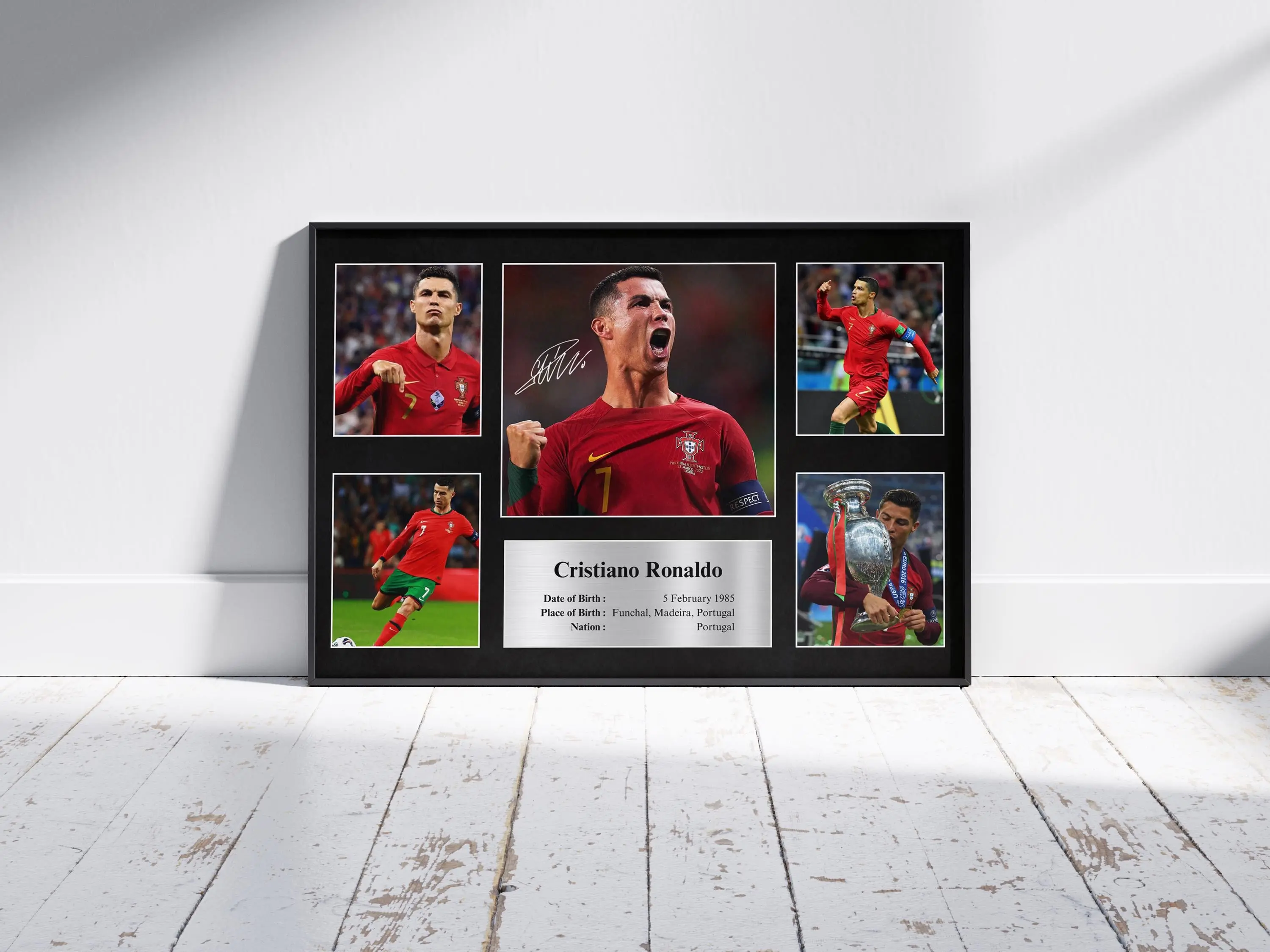 Cristiano Ronaldo Signed Photo Collage  Poster Decor (Unframed Print Only)