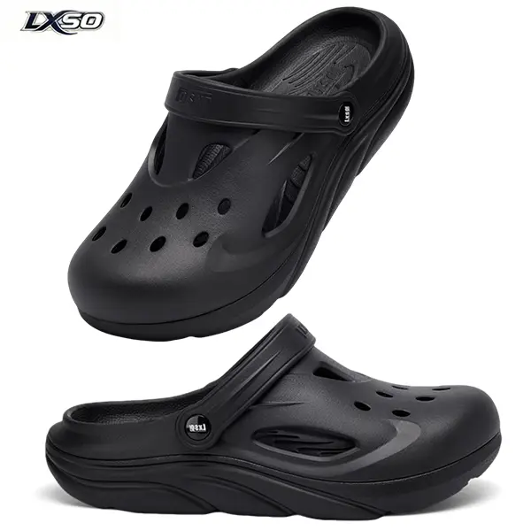 Lxso Mens Orthotic Clogs Navy Garden Shoes with Thick EVA Platform & Non-Slip Sole for Recovery & Comfortable Outdoor Wear