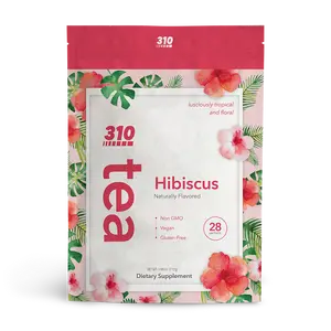 310 Nutrition Hibiscus Herbal Tea - Daily Detox Support for Clean Living & Wellness 28 Servings Natural Honey Lemon Sugar Beverage Berry Drinks | Clearance Sale | Exp. Aug 1
