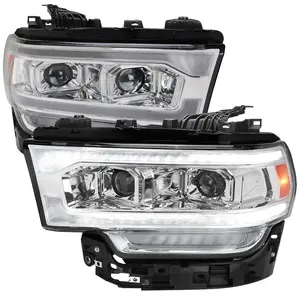 2019-2024 RAM 2500/3500/4500/5500 Switchback Sequential LED Turn Signal Projector Headlights (Chrome Housing/Clear Lens)