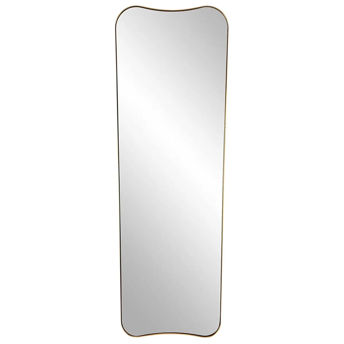 Belvoir Large Antique Brass Wall-Mounted Mirror - Stainless Steel, Glass, Modern Home Decor Piece for Room Styling