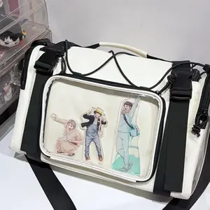 Large Capacity Japanese Ita Shoulder Bag Transparent Fashion Y2k Pain Bag Multi-pocket New Display Crossbody Bag Anime Bag Girl