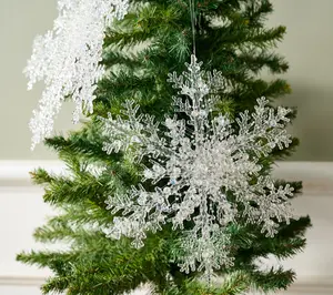S/4 Iridescent Beaded Snowflake Ornaments by Valerie