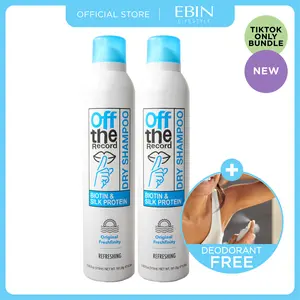 EBIN Off The Record Fresh Reset Duo (Original Freshfinity) 2-Pack Dry Shampoo + FREE Deodorant Spray | Oil Control, Odor Protection, All-Day Fresh