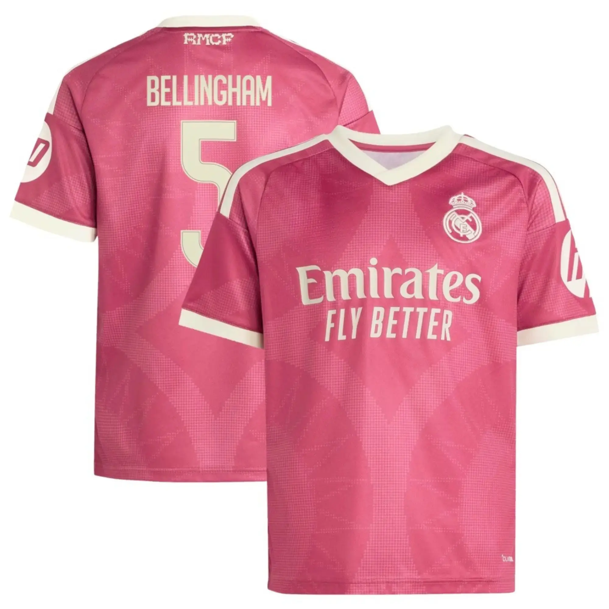 Madrid Pink No. 5 2026/2027 Soccer Jersey |  Men’s Short Sleeve Football Shirt | Pink Match Day Fanwear